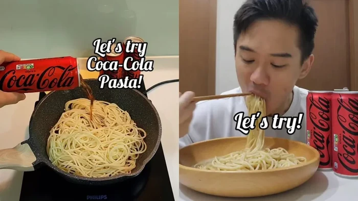 Viral! Kreasi Pasta Keju Pakai Minuman Soda Bikin Netizen Mual