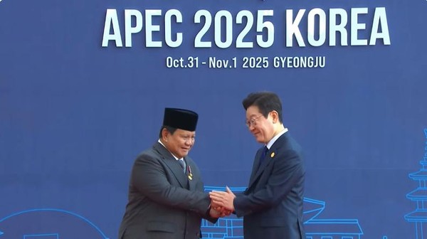 Hadiri KTT APEC 2025, Presiden Prabowo Disambut Korsel Lee Jae-myung