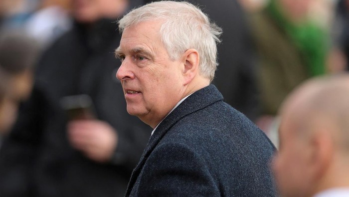 FILE PHOTO: Britains Prince Andrew, Duke of York attends the Royal Familys Christmas Day service at St. Mary Magdalenes church, as the Royals take residence at the Sandringham estate in eastern England, Britain December 25, 2023. REUTERS/Chris Radburn/File Photo