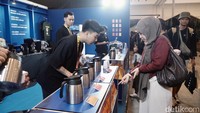 Suasana hangat antara penikmat kopi, barista, dan pelaku industri terlihat di berbagai sudut pameran.