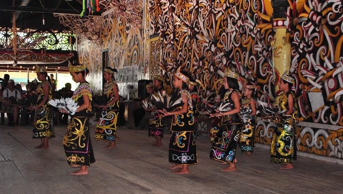 Tari Kancet Lasan, tradisi suku Dayak Kenyah.