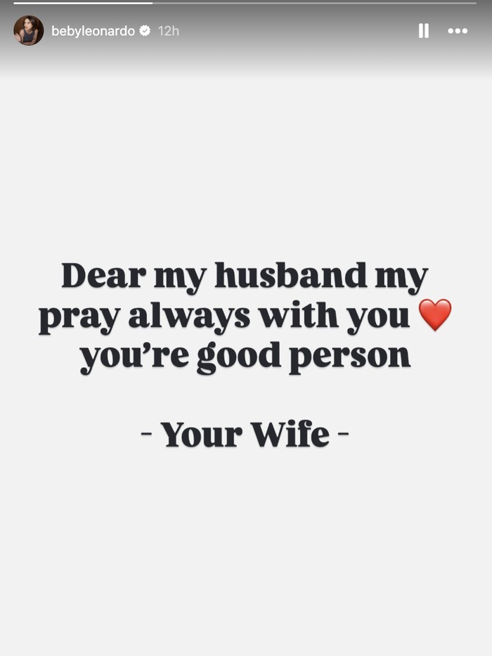 Beby Prisillia mengunggah kata-kata menyemangati Onadio Leonardo.