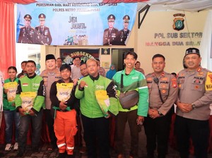 Polres Jakpus Resmikan Ojol Mart ke-6, Ajak Driver Ojol Jaga Keamanan Kota
