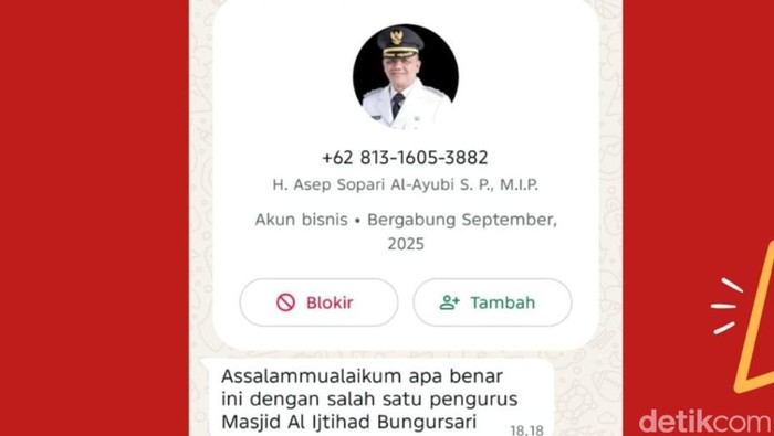 Awas Penipuan Mengatasnamakan Wabup Tasikmalaya