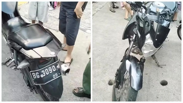 Motor milik pelaku jambret yang tertinggal usai melakukan aksinya.