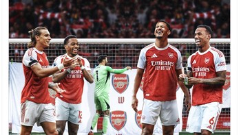 Sudah 7 kali pertandingan Arsenal sama sekali tidak kebobolan. Foto: X.com