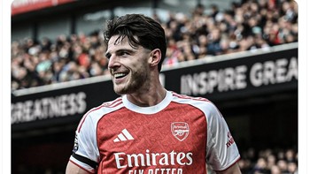Peran Declan Rice sangat penting bagi Arsenal. Foto: X.com