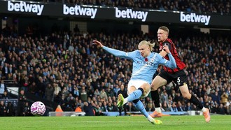 Brace Haaland Bawa Man City Ungguli Bournemouth 2-1 di Babak I