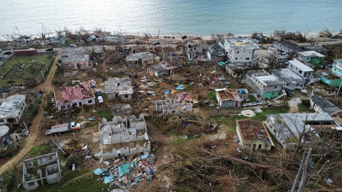 A drone view of damage caused by Hurricane Melissa, in Belmont, Jamaica, November 2, 2025. REUTERS/Raquel Cunha