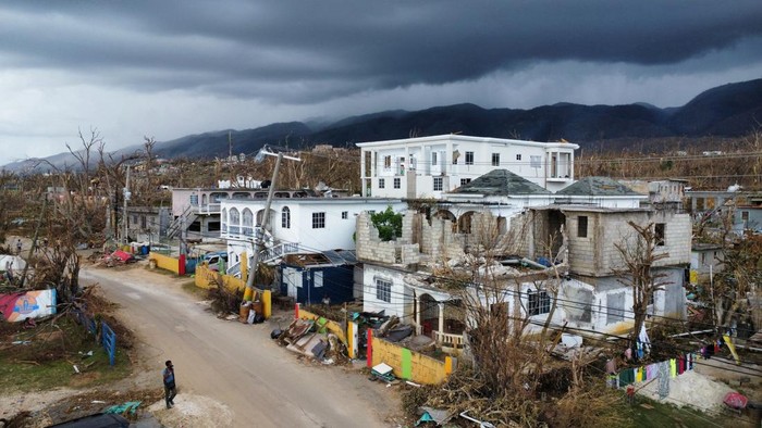 A drone view of damage caused by Hurricane Melissa, in Belmont, Jamaica, November 2, 2025. REUTERS/Raquel Cunha