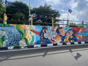 Baru Seminggu Jadi, Mural di Gubeng Surabaya Dicoret Pelaku Vandalisme