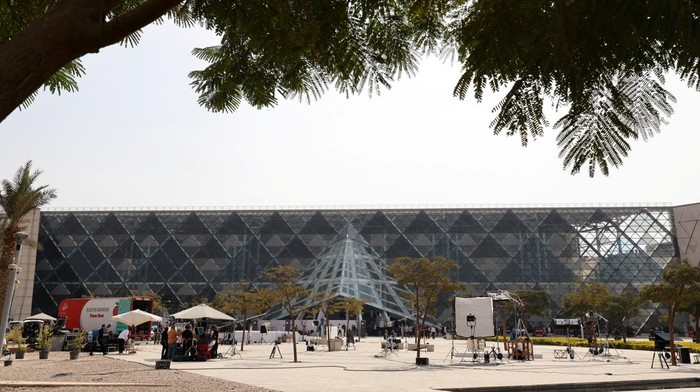 A general view before the official opening ceremony of the Grand Egyptian Museum (GEM), near great Giza Pyramids, which will be attended by Egyptian President Abdel Fattah al-Sisi and other head state officials and key figures, in Giza, Egypt, November 1, 2025. REUTERS/Mohamed Abd El Ghany