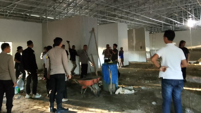 Pembangunan Sentra Pangan dan Gizi (SPPG) Polres Musi Rawas Utara (Muratara) di samping Polsek Nibung terus dikebut