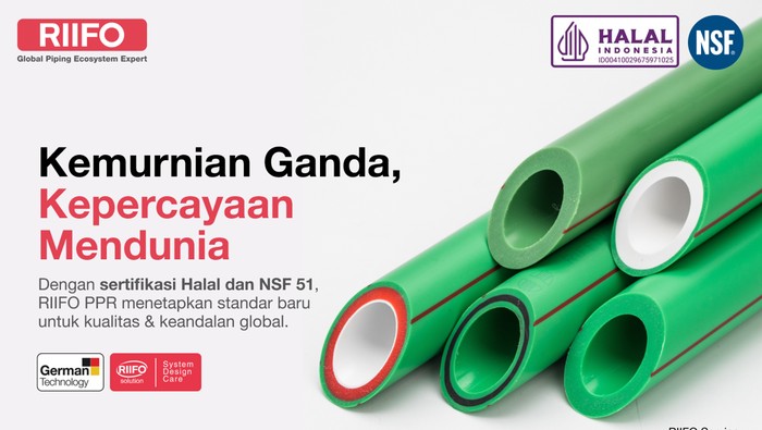 Pipa PPR RIIFO Jadi Standar Baru dengan Sertifikasi Halal & NSF 51
