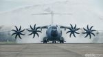 Potret Pesawat Raksasa TNI AU A400M Mendarat di Jakarta, Disambut Water Salute