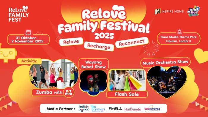 ReLove Family Festival 2025 di Trans Studio Cibubur, 31 Oktober-2 November hadirkan edukasi dan hiburan untuk keluarga.