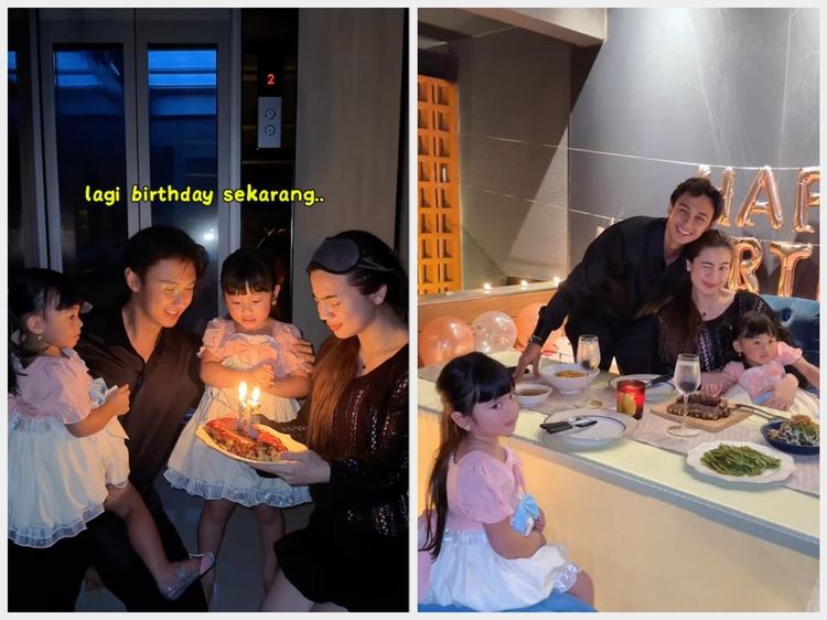 Sweet! Felicya Angelista dapat Kejutan Kue Ultah dan Dinner Steak dari Suami