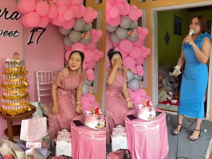 Suasana ulang tahun remaja yang ke 17 tahun ini mendadak viral di media sosial.