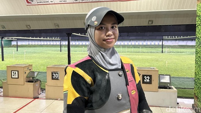 Atlet Menembak Indonesia Audrey Zahra Dhiyaanisa.