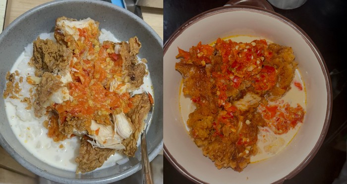 Ayam Geprek Kuah Susu