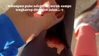 Duh, Febby sempat mengalami kecelakaan saat berlari. Dia terjatuh hingga legging robek dan membuat dengkulnya berdarah. Walaupun pake adegan nyusruk sampe tengkurep di tengah jalan :) tulis Febby. Foto: Instagram @febbyrastanty