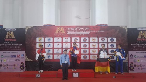 Hari pertama kejuaraan dunia vovinam yang digelar di GOR Indoor Tennis Undiksha Singaraja, Jinengdalem, Selasa (4/11/2025). (KONI Buleleng)