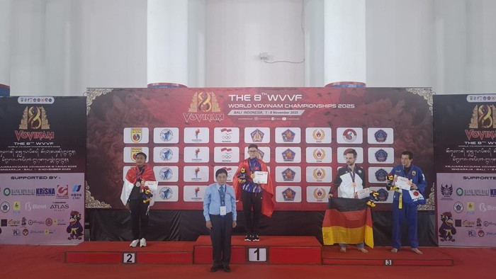 Hari pertama kejuaraan dunia vovinam yang digelar di GOR Indoor Tennis Undiksha Singaraja, Jinengdalem, Selasa (4/11/2025). (KONI Buleleng)