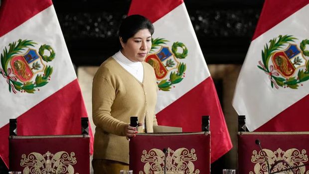 Peru's Prime Minister Betssy Chavez attends a news conference, in Lima, Peru December 1, 2022. REUTERS/Angela Ponce/ File Photo Purchase Licensing Rights