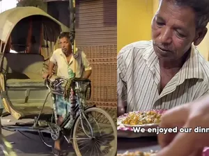 Haru! Begini Kisah Penarik Becak yang Akhirnya Bisa Makan di Restoran