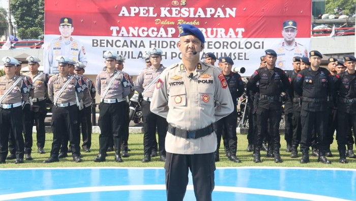 Apel siaga bencana di Polda Sumsel.