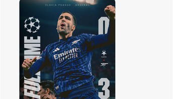 Arsenal menang telak 3-0 atas Slavia Praha. Foto: X.com