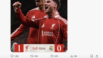 Kemenangan penting untuk Liverpool di Liga Champions. Foto: X.com