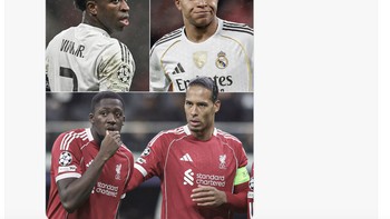 Kylian Mbappe dan Vinicius Jr yang biasanya ganas semalam tak mampu berbuat apa-apa. Foto: X.com