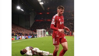 Vini pun hanya bisa terguling. Foto: X.com