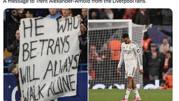 Ada pula sambutan tidak mengenakkan untuk Trent Alexander Arnold. Foto: X.com