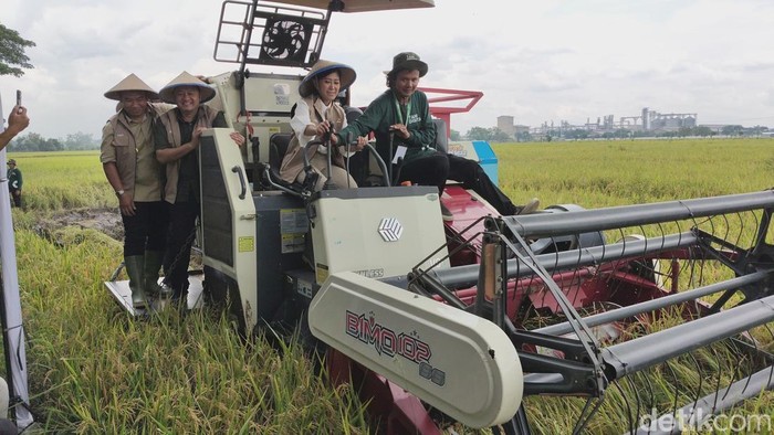 Momen Menteri Komdigi Muetya Hafid naik combi di Sragen, Rabu (5/11/2025).