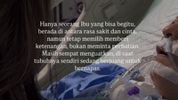 Ia menerangkan, hanya ibu yang bisa melakukan seperti itu. Meski sakit, tapi tetap ada untuk anaknya. Foto: dok instagram Rinaldi Nurpratama