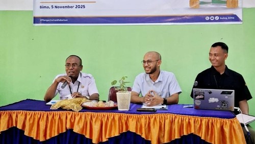 Sosialisasi penyaluran bantuan pangan berupa beras dan minyak goreng di kantor Dinas Ketahanan Pangan Kota Bima, NTB, Rabu, (5/11/2025). (Istimewa)