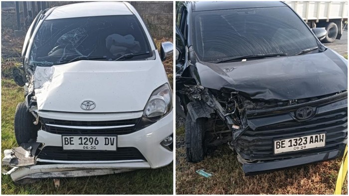 Dua kendaraan terlibat adu kambing di Lampung Selatan