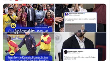 Mamdani disebut sebagai fans Arsenal. Foto: X.com