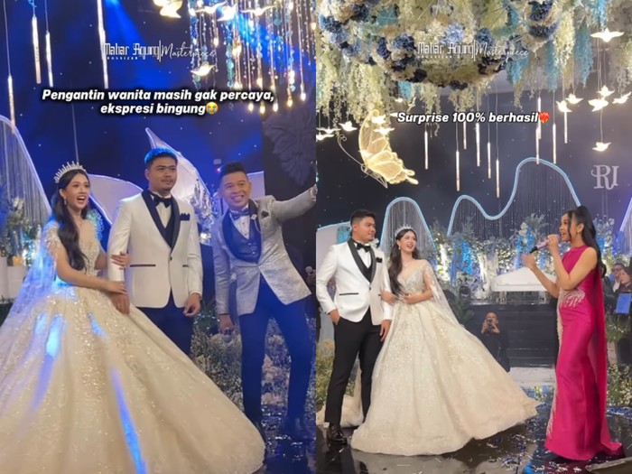 Jasa penyelenggara pernikahan ini mengunggah momen romantis, saat pengantin pria memberikan kejutan dengan mengundang idola dari pengantin wanita, Lyodra Ginting. Postingan tersebut langsung viral di media sosial.