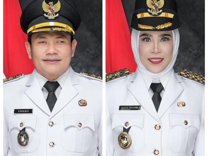 Bupati Sidoarjo Subandi dan Wakil Bupati Sidoarjo Mimik Idayana