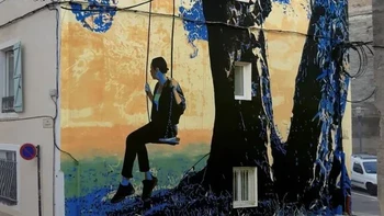 The Beach oleh NEAN di Nîmes, Prancis. Foto: via StreetArtUtopia