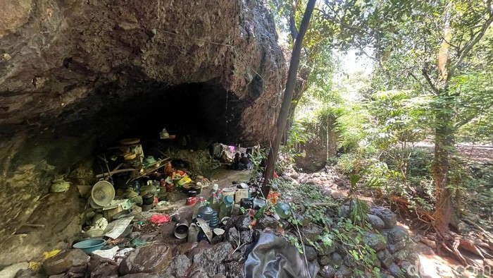 Tempat tinggal manusia gua di pedalaman hutan Jombang.