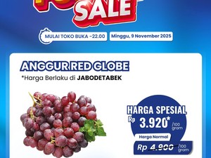 Cuma di Transmart Full Day Sale Anggur Red Globe Bisa Semurah Ini