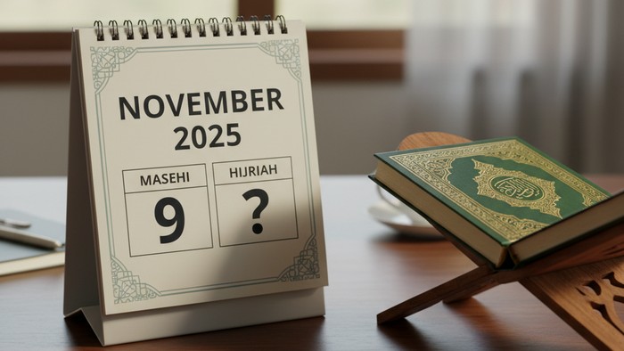 Ilustrasi kalender hijriah 9 November 2025