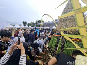 Momen Seru Ketika Pengunjung WJF 2025 Berburu Sayur Gratis