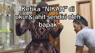 Viral! Gaun Pengantin Wanita Ini Dijahit oleh Ayah Sendiri, Bikin Terharu