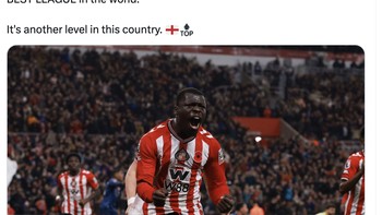 Sungguh sebuah pertandingan yang jadi iklan bagus buat Liga Inggris. Sunderland tampil luar biasa melawan Arsenal, tim terbaik Eropa saat ini, tulis akun ini. Foto: X.com