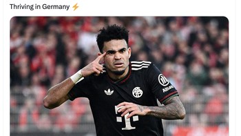 Luis Diaz terus bersinar bersama Bayern Munich. Foto: X.com